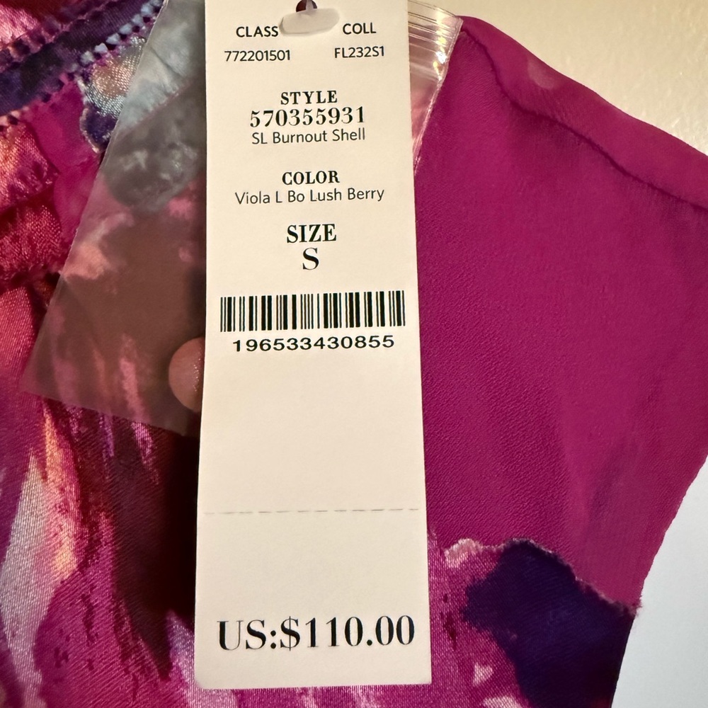 NWT WHBM Sleeveless Burnout Shell Top size small - Picture 3 of 3
